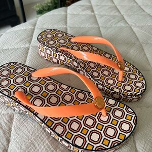 Tory Burch wedge flip flop. Perfect condition! Never worn.